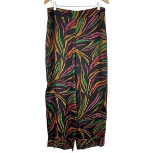 NWT FARM Rio Shinny Zebra Pants Women's L Multicolor Lightweight Viscose Casual